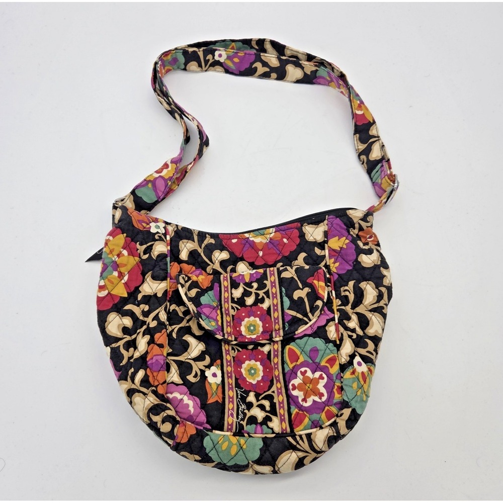 Vera Bradley Crossbody Shoulder Bag Floral Quilted Cotton‎ Magnetic Front Pocket
